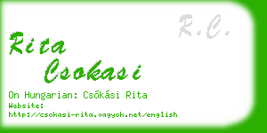 rita csokasi business card
